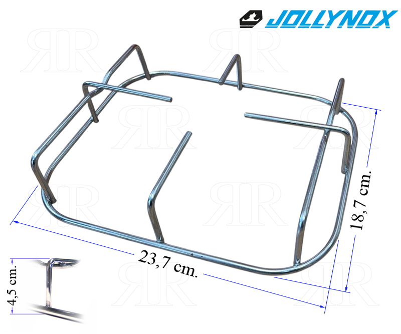 Griglia Jolly Inox ad 1 Fuoco Cromata per Cucina a Gas 18,7 x 23,7 cm.