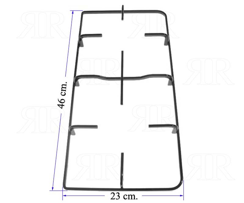 Clicca per ingrandire Griglia Samet a 2 Fuochi Smaltata Nero Lucido 460 X 230 mm.