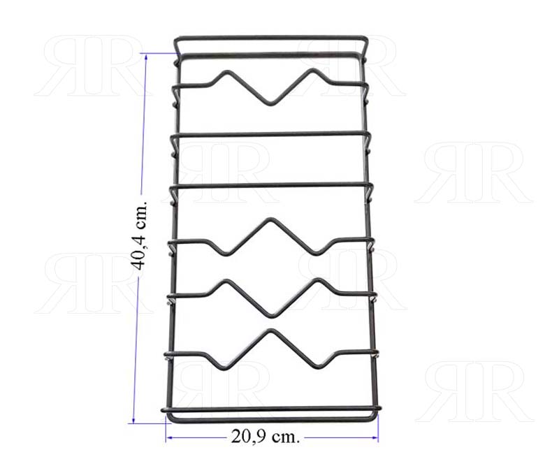 Clicca per ingrandire Griglia per Piano Cottura Smeg a 2 Fuochi Centrale 404 x 209 mm. H.45 mm.