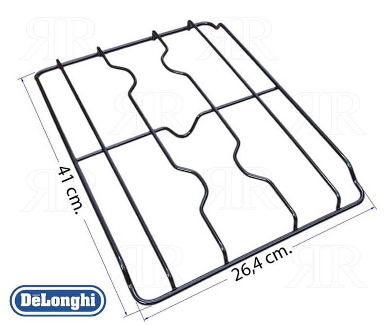 Clicca per ingrandire Griglia De Longhi Smaltata Nero Lucido a 2 Fuochi 410 X 264 mm.
