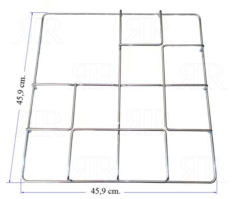 Clicca per ingrandire Griglia per Cucina Foster a 3 Fuochi Cromata 459 X 459 mm.