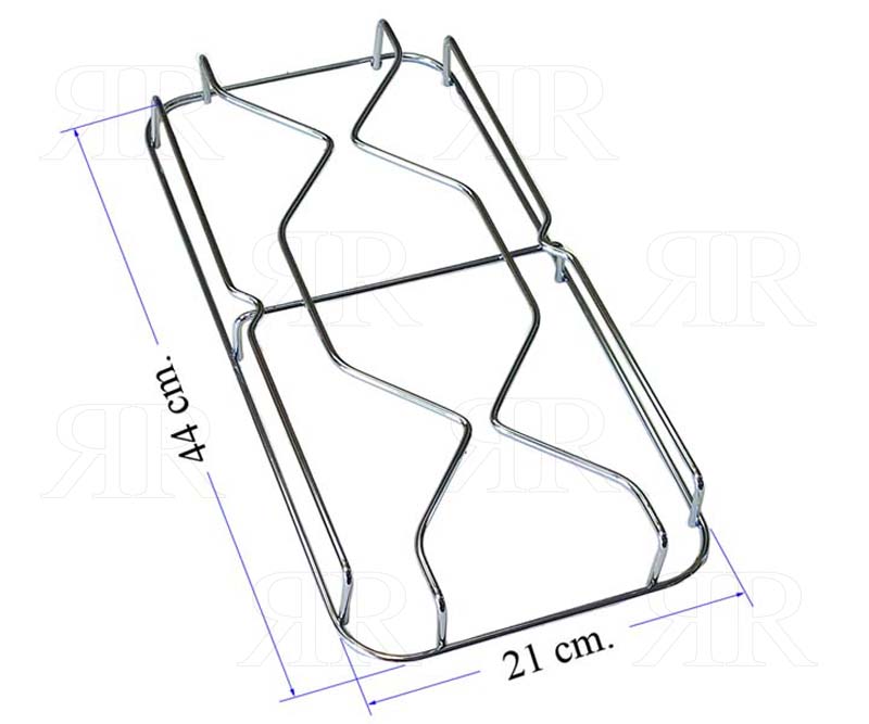 Clicca per ingrandire Griglia per Cucina F.lli Onofri Cromata a 2 Fuochi 440 X 210 mm.