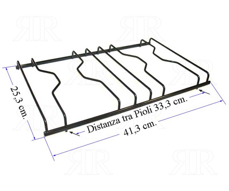 Griglia Areilos XPer a 2 Fuochi Smaltata 413 X 253 mm. Distanza tra i 2 Pioli 333 mm.