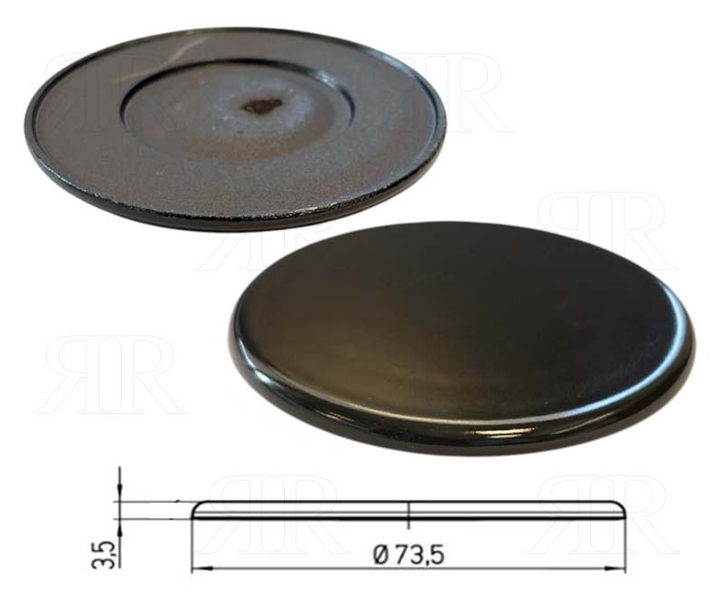 Piattello Smaltato Nero Lucido Medio Sabaf Serie 2 HE Multimarche