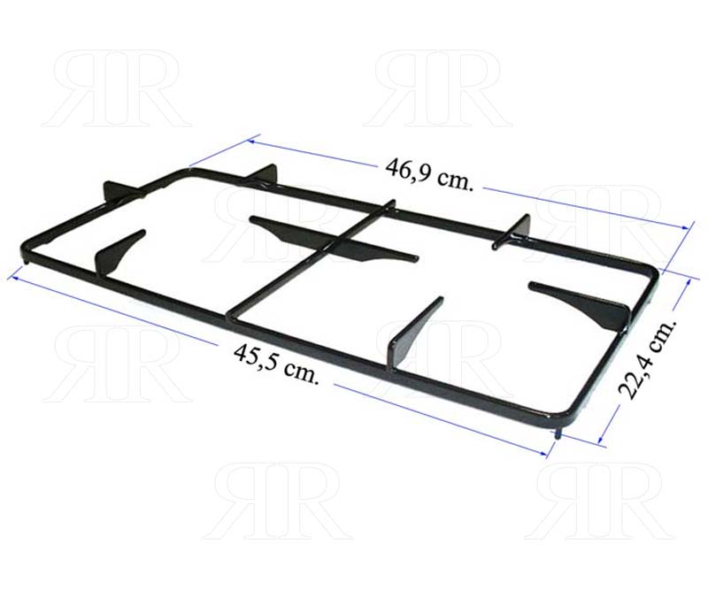 Clicca per ingrandire Griglia a 2 Fuochi Smaltata per Cucina Indesit 469 X 224 mm.