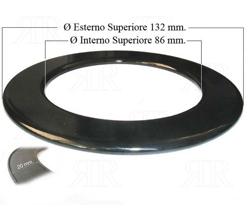 Anello Anulare Smaltato Nero Lucido per Tripla Corona Sabaf Multimarche