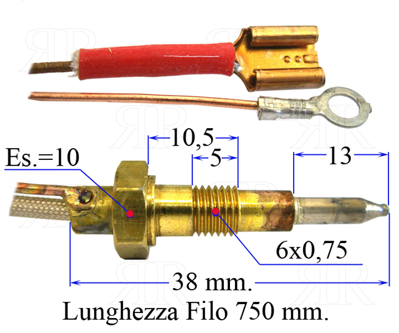 Termocoppia Sabaf Multimarche con Innesto Faston Lunga 75 cm.