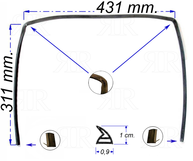 Clicca per ingrandire Guarnizione per Porta Forno Nardi 3 Lati 090199009902R - 431 X 311 L.1053 mm.