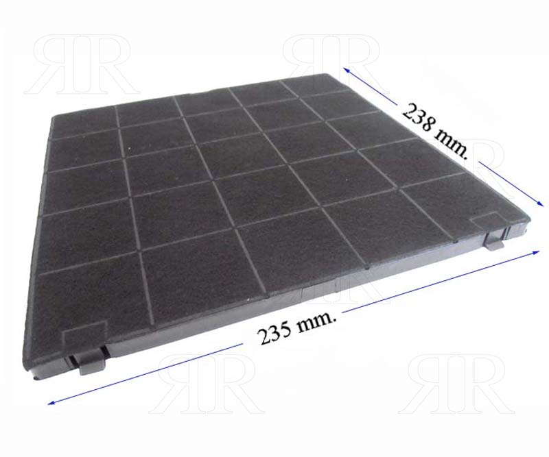 Filtro Rettangolare a Carboni Attivi Multimarche 235 X 238 X 10 mm.