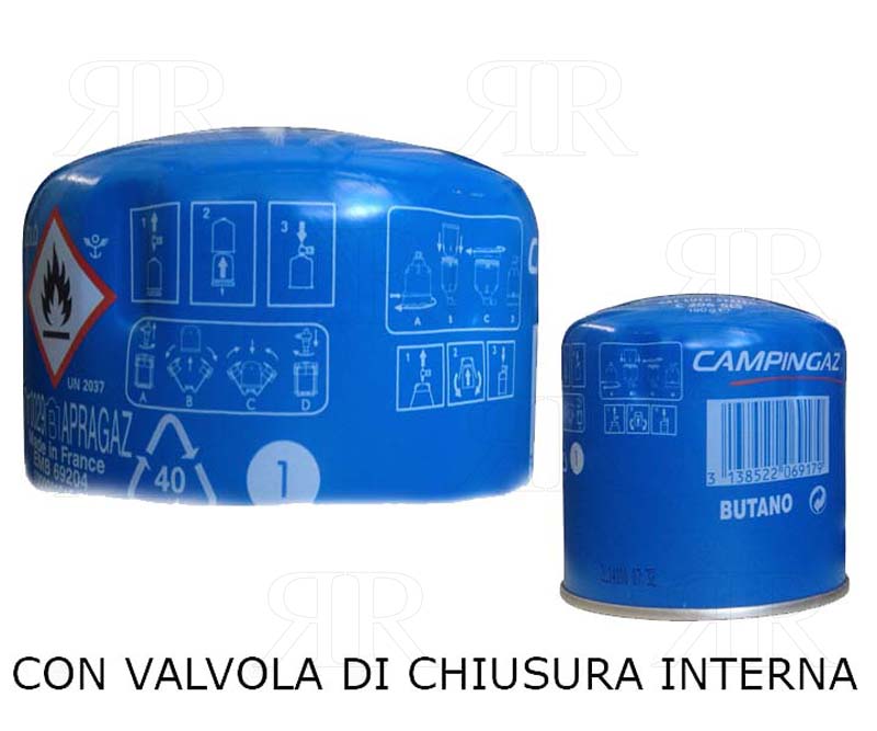 Clicca per ingrandire Cartuccia per Gas Campingaz da 190 Grammi con Valvola di Ritegno