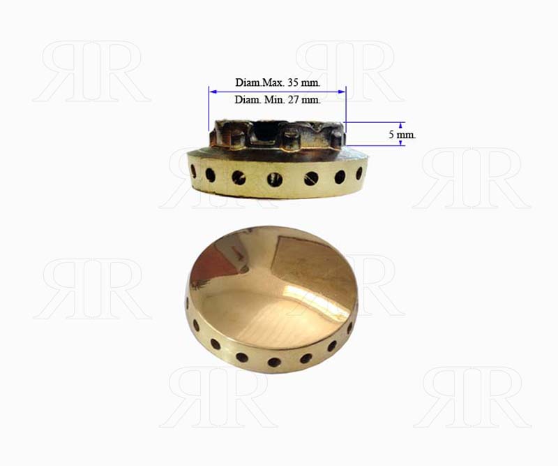 Spartifiamma Piccolo in Ottone Lucido per Cucina Piano Cottura Elba De Longhi