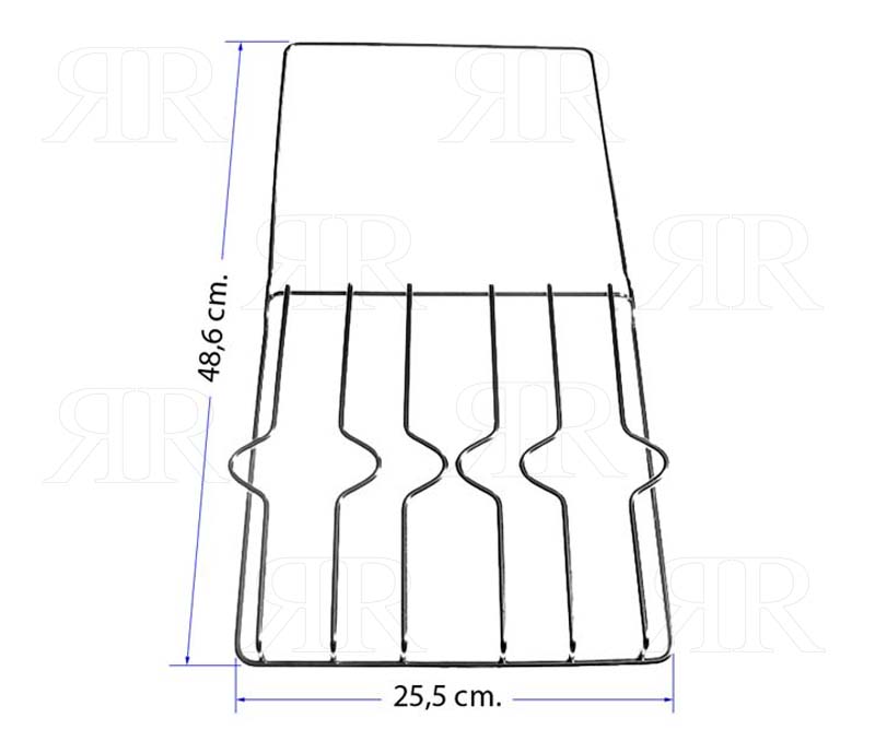 Clicca per ingrandire Griglia per Cucina Ariston Cromata ad 1 Fuoco + Piastra 486 X 255 mm.