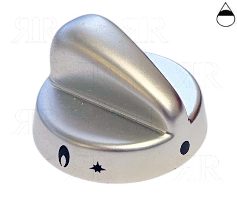 Clicca per ingrandire Manopola Nardi per Piano Cottura Colore Argento