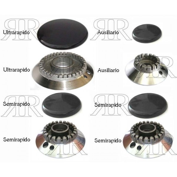 SERIE BRUCIATORI + PIATTELLI 8PZ.  TIPO SMEG