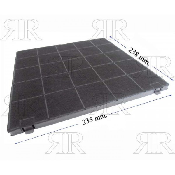 FILTRO RETTANGOLARE A CARBONE ATTIVO 235 X 238 X 10 MM.