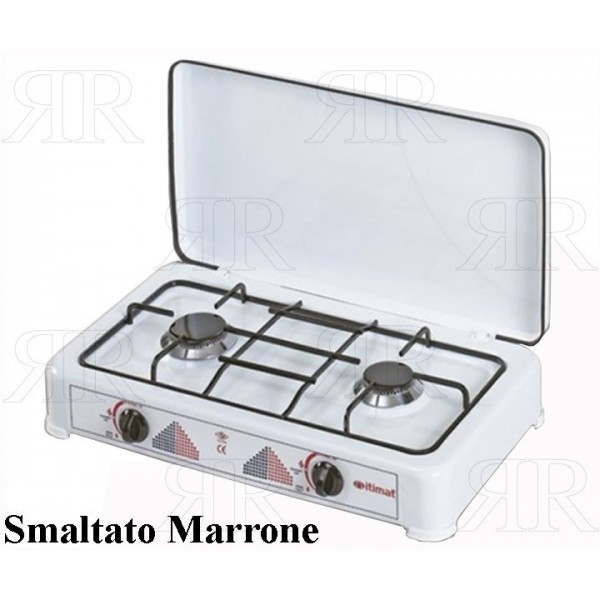 FORNELLO A 2 FUOCHI SMALTATO MARRONE - ITIMAT