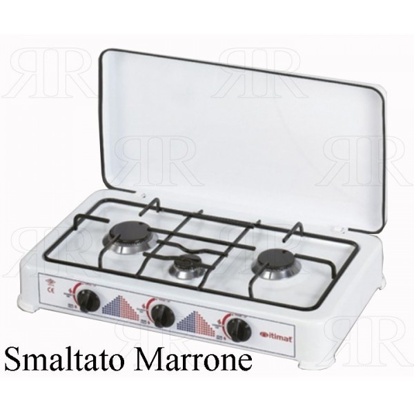 FORNELLO 3 FUOCHI ITIMAT SMALTATO MARRONE